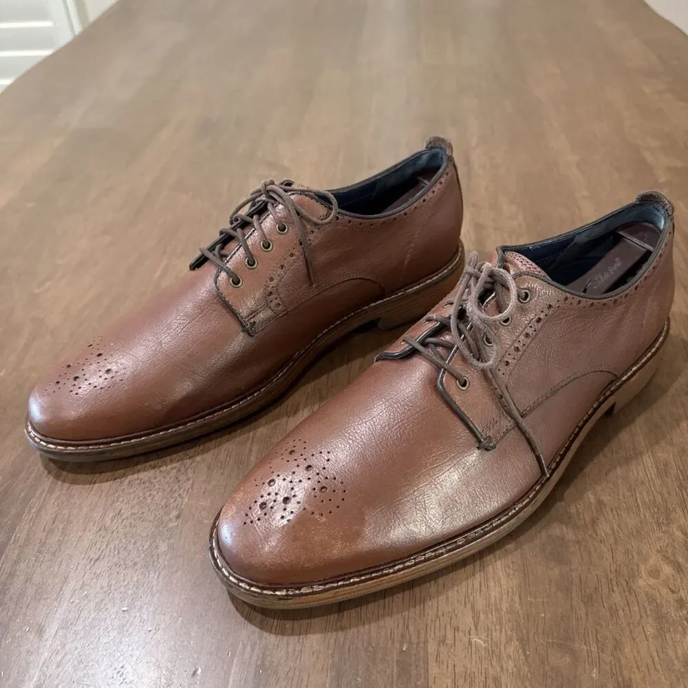 Cole Haan Kennedy Grand OS Men’s 10.5M Brown Leather Medallion Oxford C25229